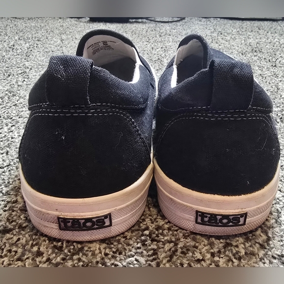 SOLD Taos Rubber Soul slip-on Canvas Black sneakers womens size 10 - Picture 8 of 12